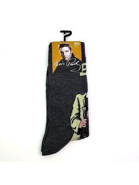 4/$25 Elvis Presley Novelty Crew Socks Unisex New